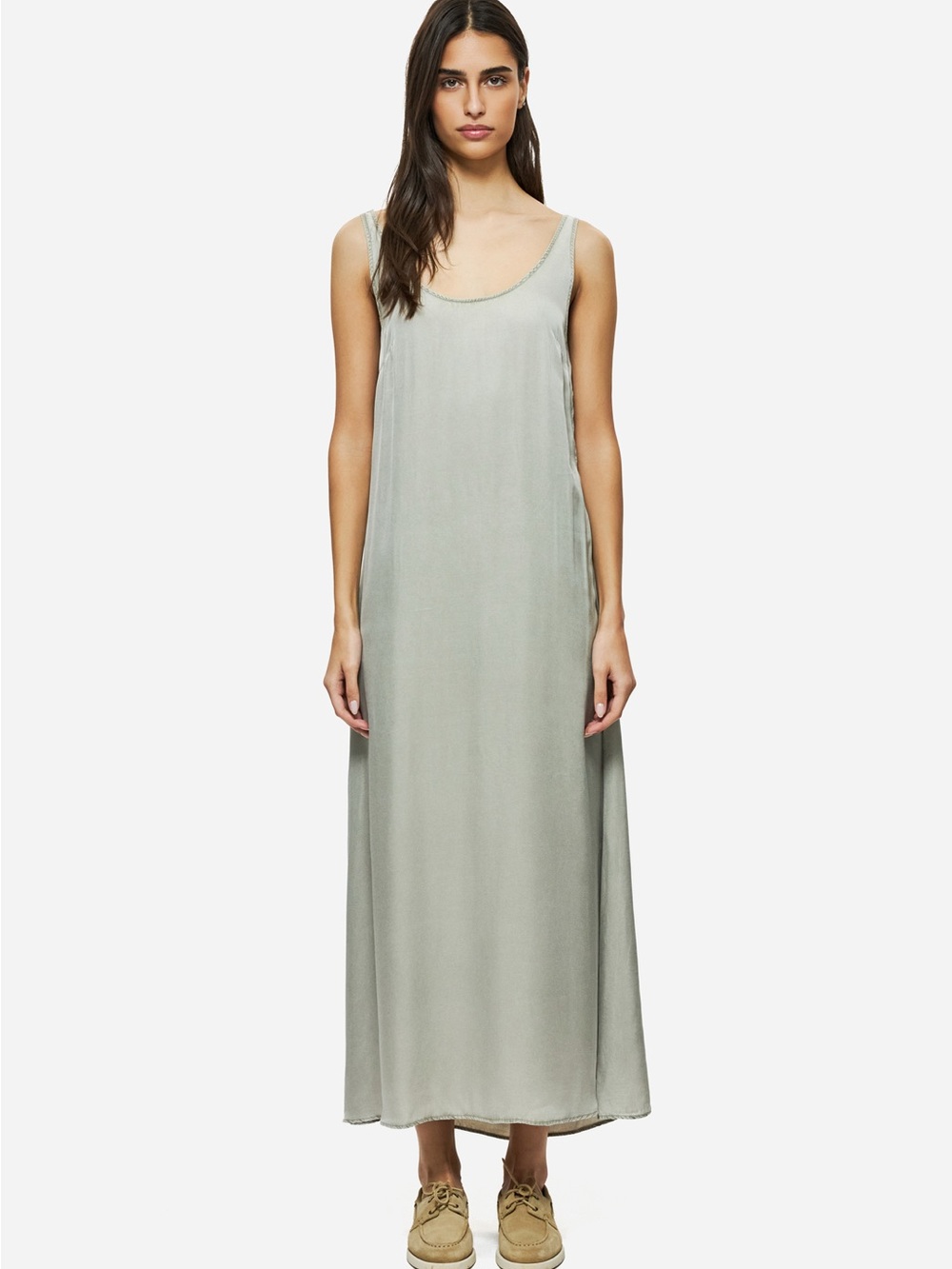 MARS THE LABEL Sage Scoop Neck Maxi Slip Dress